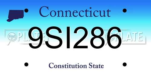 9SI286 Connecticut License Plate