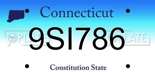 9SI786 Connecticut License Plate