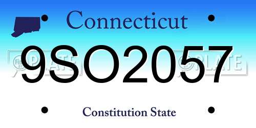 9SO2057 Connecticut License Plate
