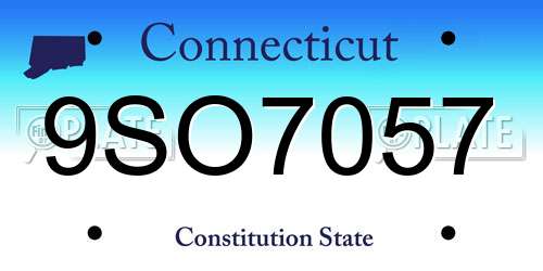 9SO7057 Connecticut License Plate