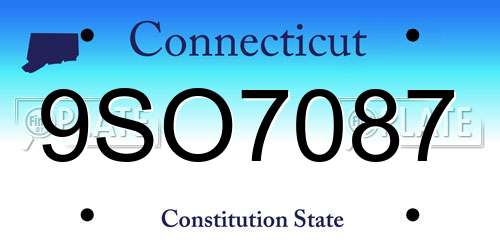 9SO7087 Connecticut License Plate