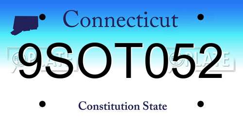 9SOT052 Connecticut License Plate