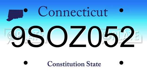 9SOZ052 Connecticut License Plate