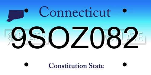 9SOZ082 Connecticut License Plate
