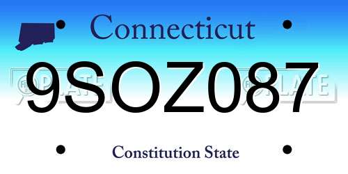 9SOZ087 Connecticut License Plate