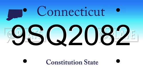 9SQ2082 Connecticut License Plate
