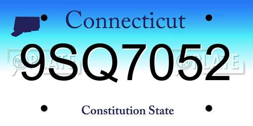 9SQ7052 Connecticut License Plate