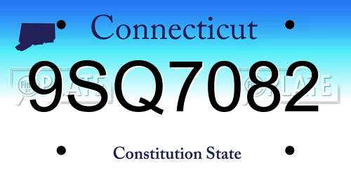9SQ7082 Connecticut License Plate