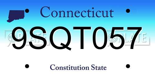 9SQT057 Connecticut License Plate