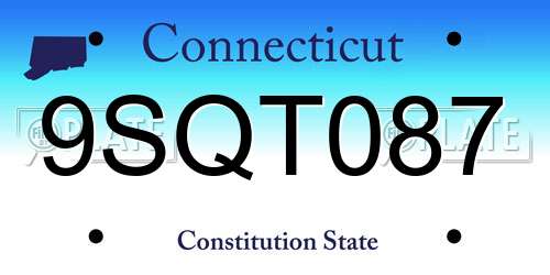 9SQT087 Connecticut License Plate