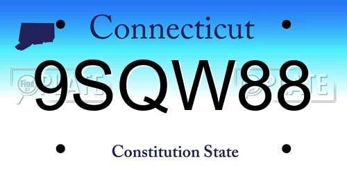 9SQW88 Connecticut License Plate