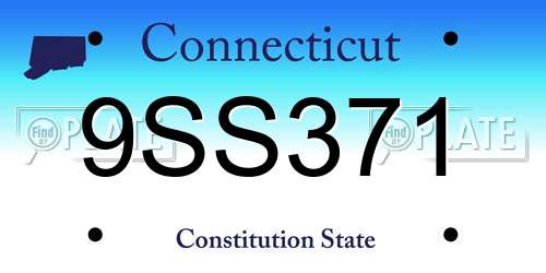 9SS371 Connecticut License Plate