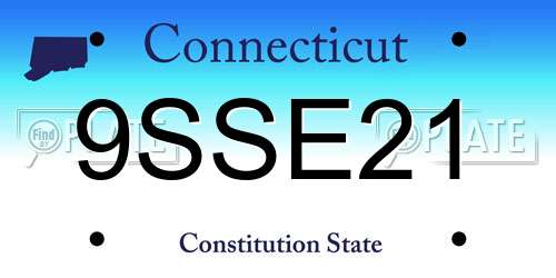 9SSE21 Connecticut License Plate