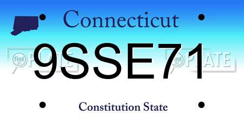 9SSE71 Connecticut License Plate