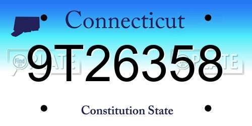 9T26358 Connecticut License Plate