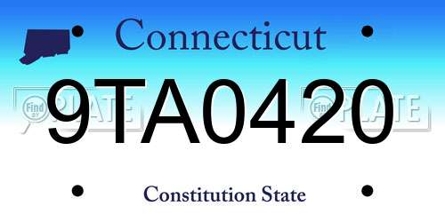 9TA0420 Connecticut License Plate