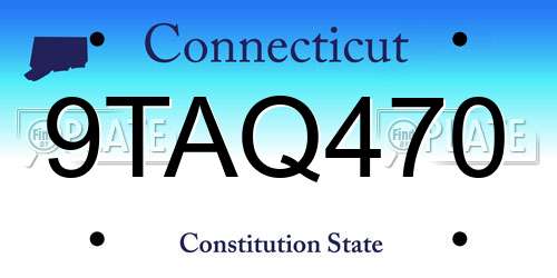 9TAQ470 Connecticut License Plate