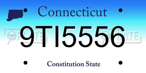9TI5556 Connecticut License Plate