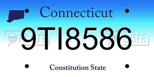 9TI8586 Connecticut License Plate
