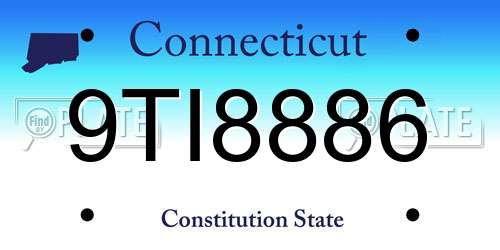 9TI8886 Connecticut License Plate