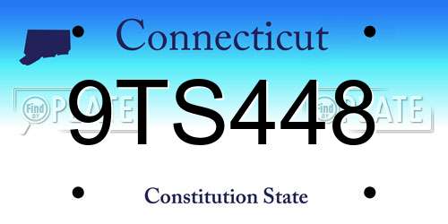9TS448 Connecticut License Plate