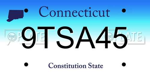 9TSA45 Connecticut License Plate