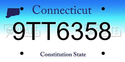 9TT6358 Connecticut License Plate
