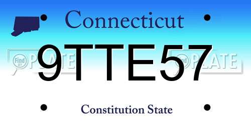 9TTE57 Connecticut License Plate