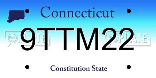 9TTM22 Connecticut License Plate