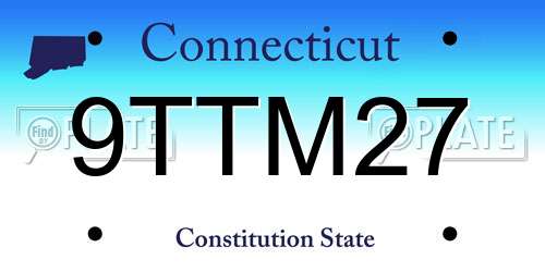 9TTM27 Connecticut License Plate