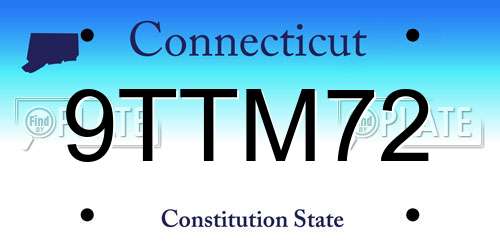 9TTM72 Connecticut License Plate