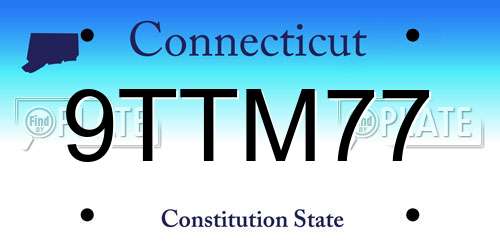 9TTM77 Connecticut License Plate
