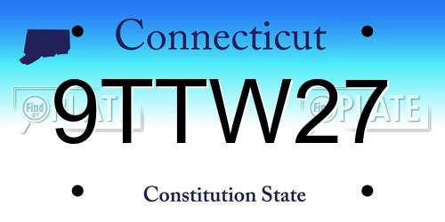 9TTW27 Connecticut License Plate
