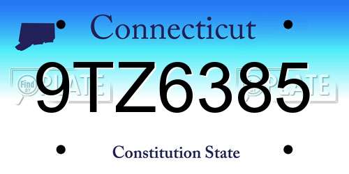 9TZ6385 Connecticut License Plate