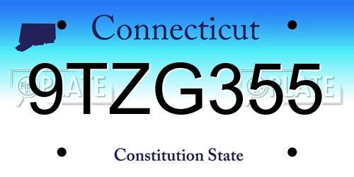 9TZG355 Connecticut License Plate