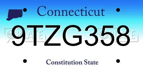 9TZG358 Connecticut License Plate