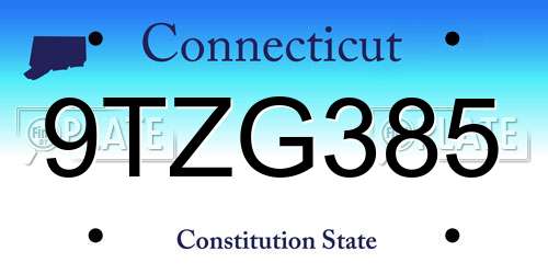 9TZG385 Connecticut License Plate