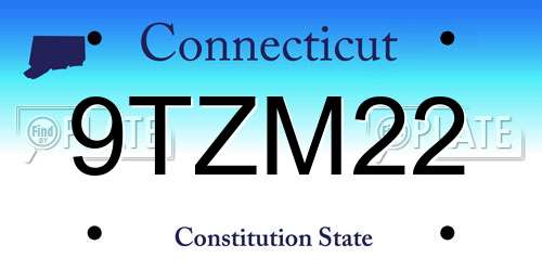 9TZM22 Connecticut License Plate