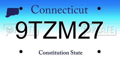 9TZM27 Connecticut License Plate