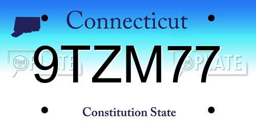 9TZM77 Connecticut License Plate