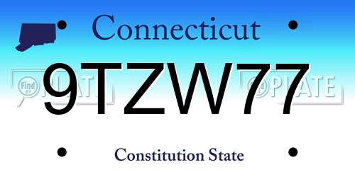 9TZW77 Connecticut License Plate