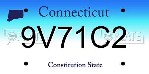 9V71C2 Connecticut License Plate