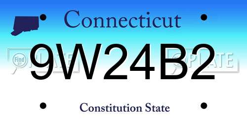 9W24B2 Connecticut License Plate