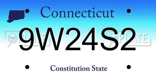 9W24S2 Connecticut License Plate