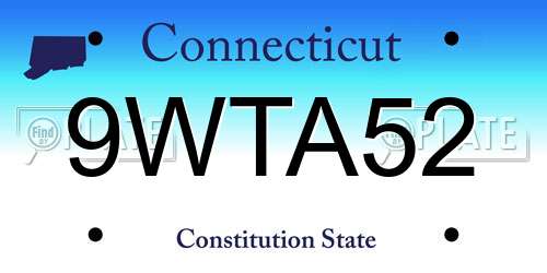 9WTA52 Connecticut License Plate