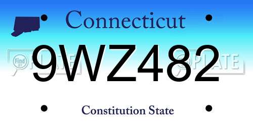 9WZ482 Connecticut License Plate