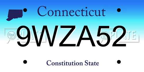 9WZA52 Connecticut License Plate