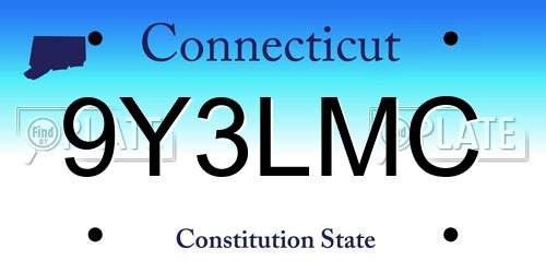 9Y3LMC Connecticut License Plate