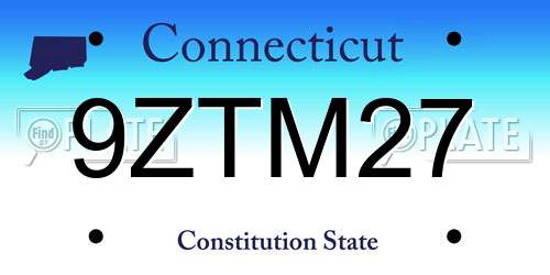 9ZTM27 Connecticut License Plate