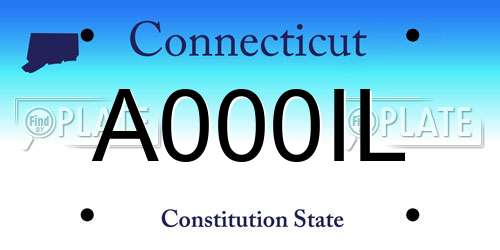 A000IL Connecticut License Plate
